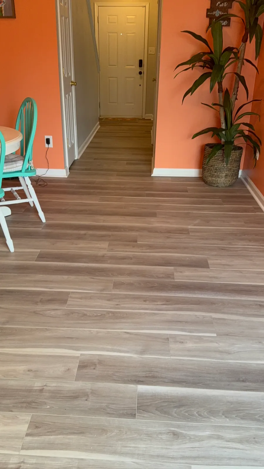 Living room hardwood installation