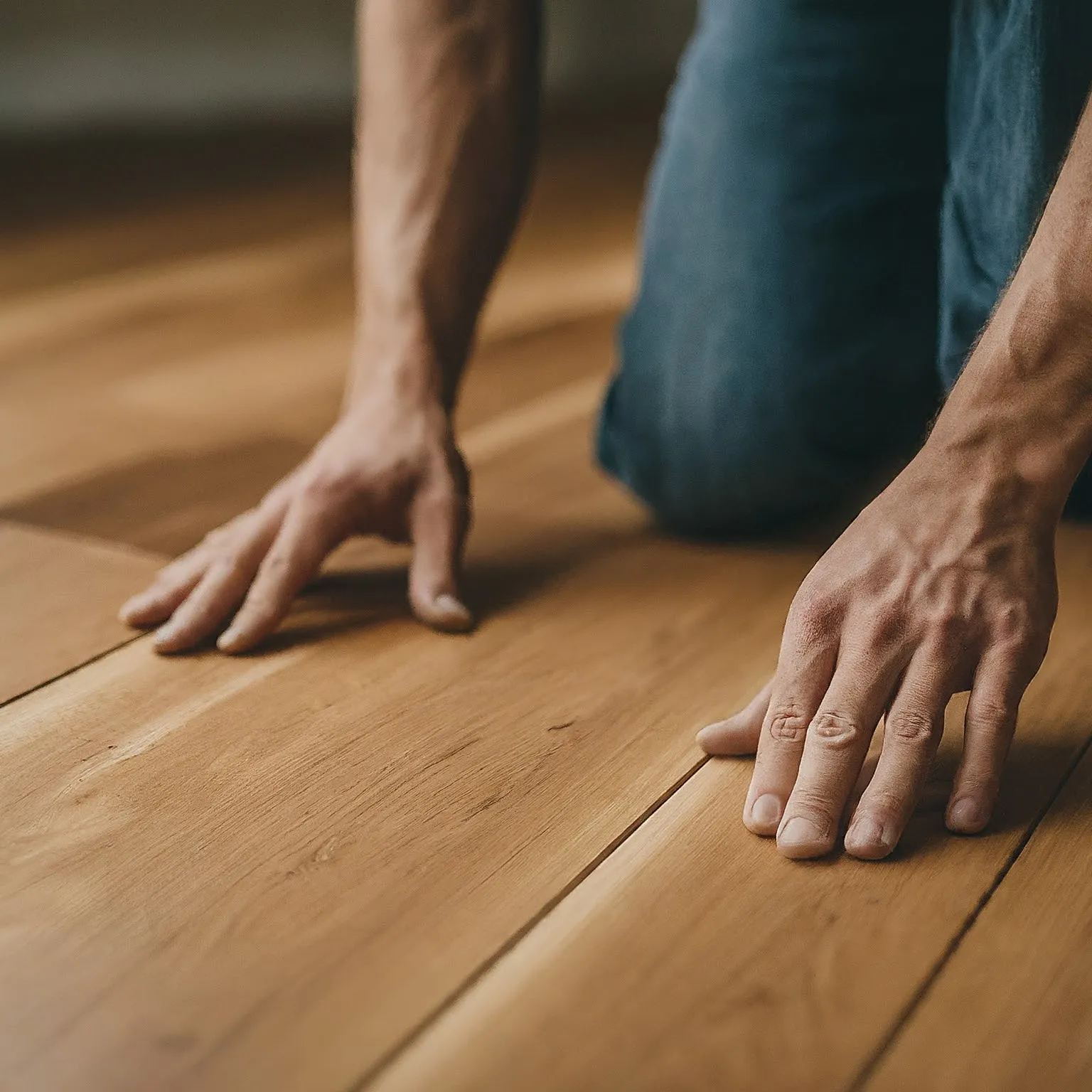 Freshly installed hardwood floor by Estrela Flooring